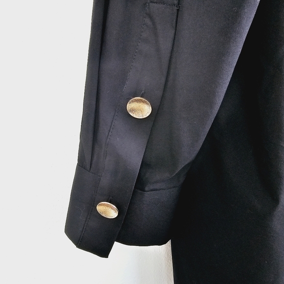 Magaschoni Black Gold Hardware Button Front Shirt NWT - Picture 7 of 10